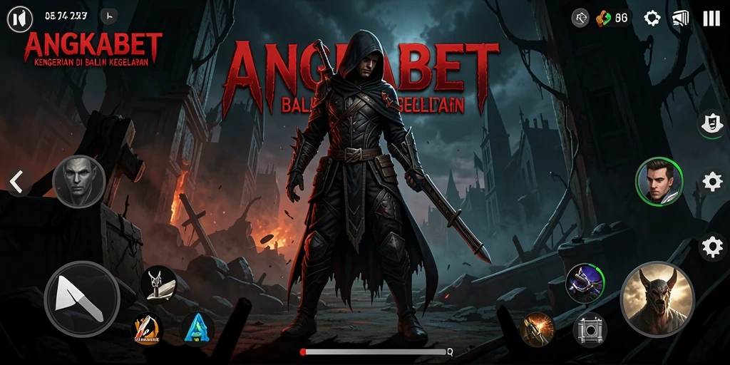 Tangkapan layar gameplay ANGKABET menampilkan suasana menyeramkan yang menghantui.