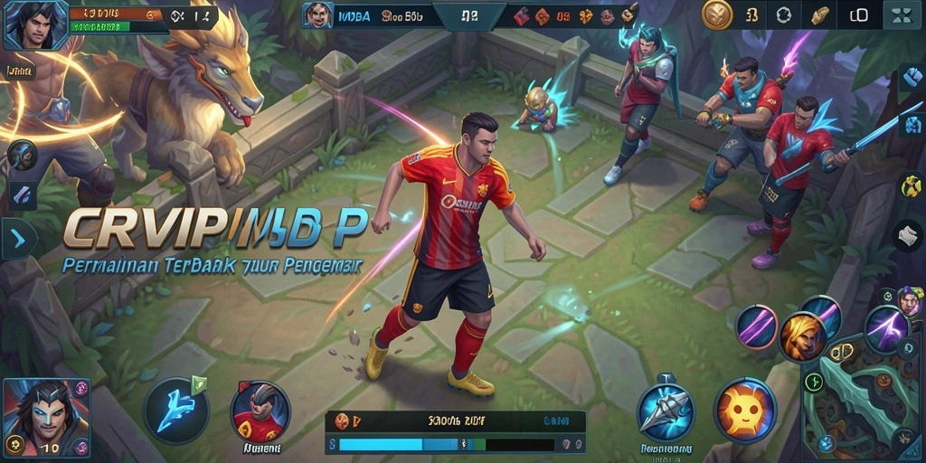 Tampilan dinamis dari gameplay seru dalam CR7VIP di arena MOBA.