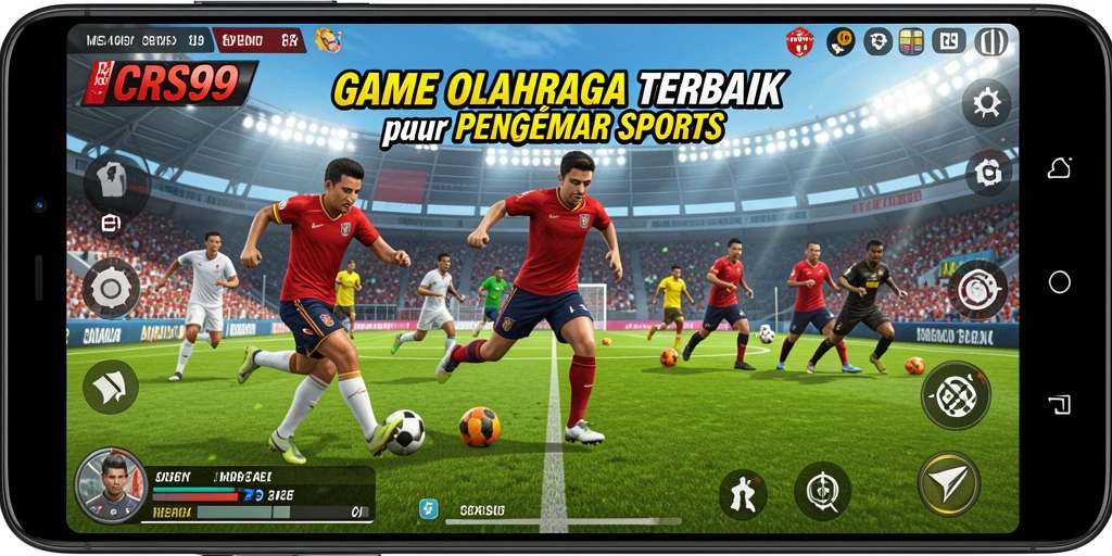 Tangkapan layar gameplay CRS99 yang menunjukkan aksi seru dalam pertandingan olahraga.