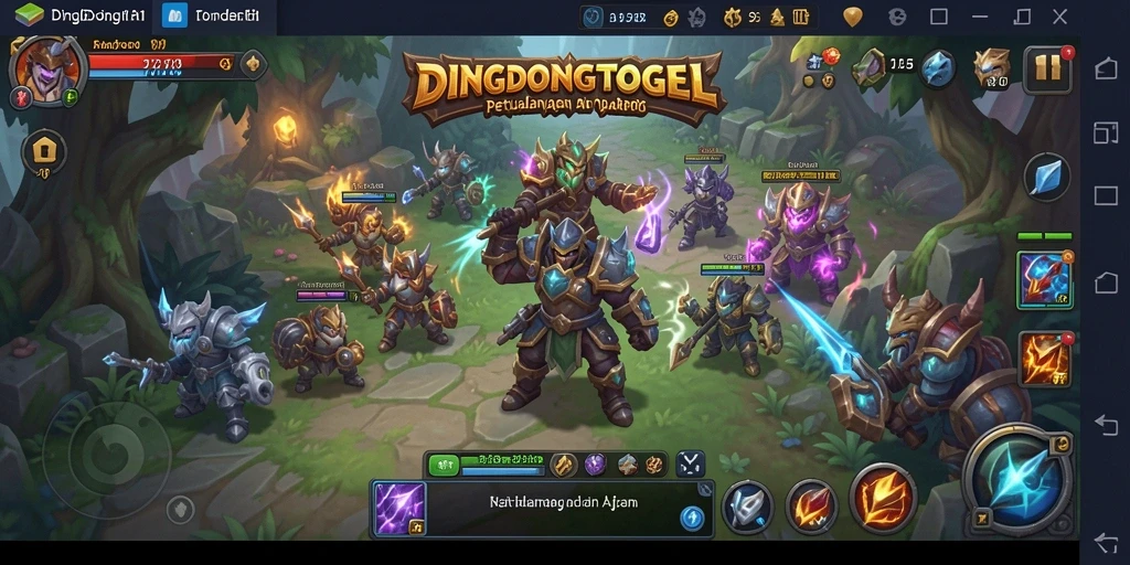 Tampilan gameplay dinamis dari DINGDONGTOGEL dalam aksi ARPG.