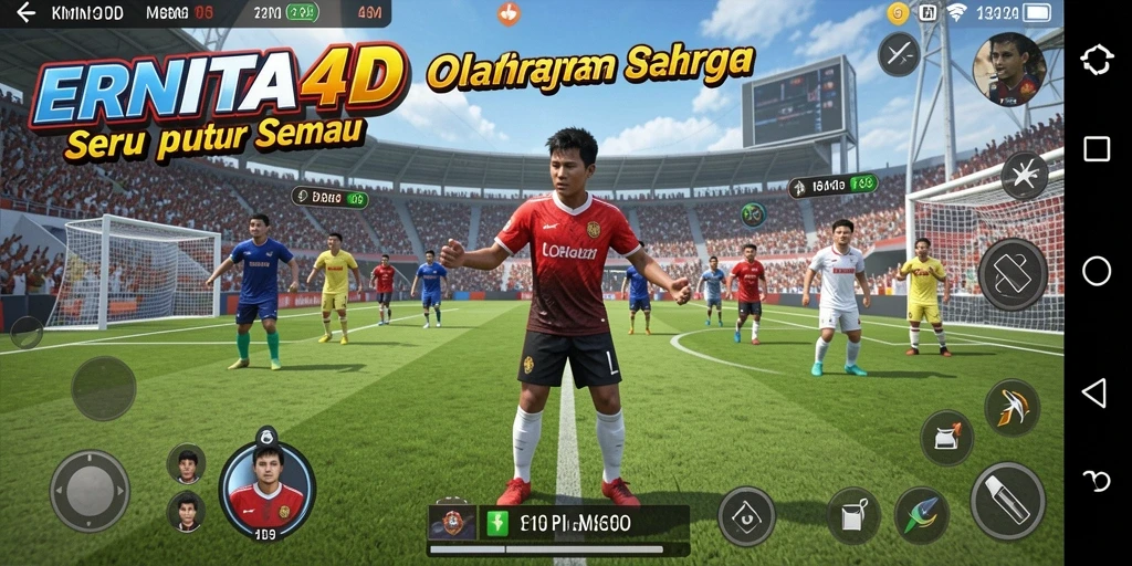 Tangkapan layar utama ERNITA4D menampilkan aksi gameplay olahraga yang mendebarkan.