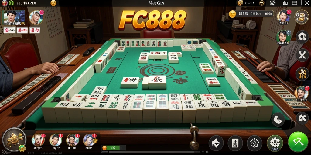 Tampilan gameplay seru dan menantang di FC888, aplikasi Mahjong favorit.