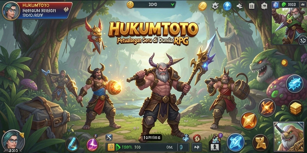 Tangkapan layar menunjukkan aksi seru dalam permainan RPG HUKUMTOTO.