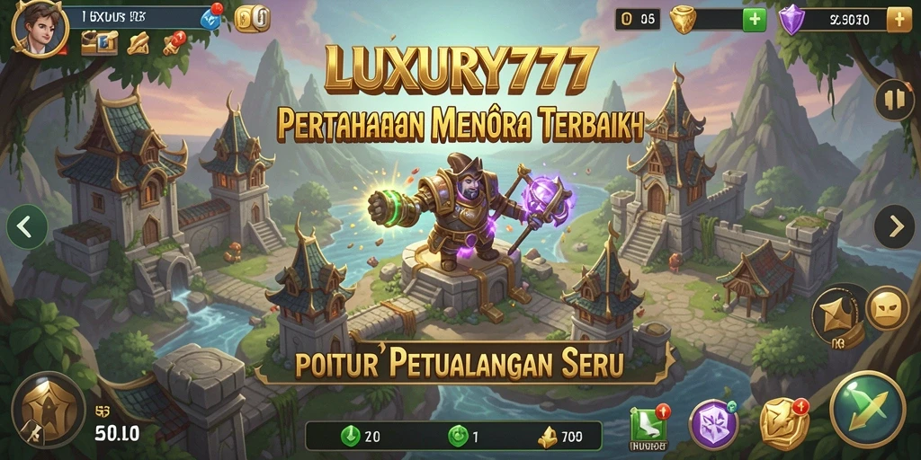 Gameplay menakjubkan dalam LUXURY777 yang menunjukkan strategi Tower Defense.