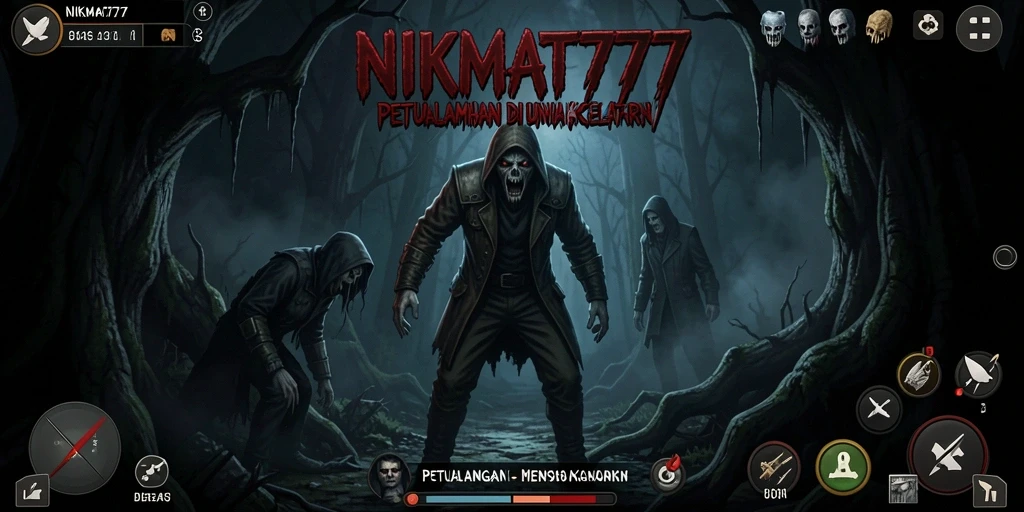 Screenshot gameplay NIKMAT777 menampilkan suasana menyeramkan yang menegangkan.
