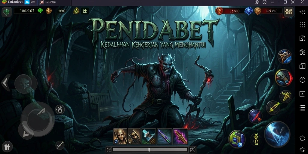 Gameplay PENIDABET menampilkan suasana horor yang intens dan penuh ketegangan.