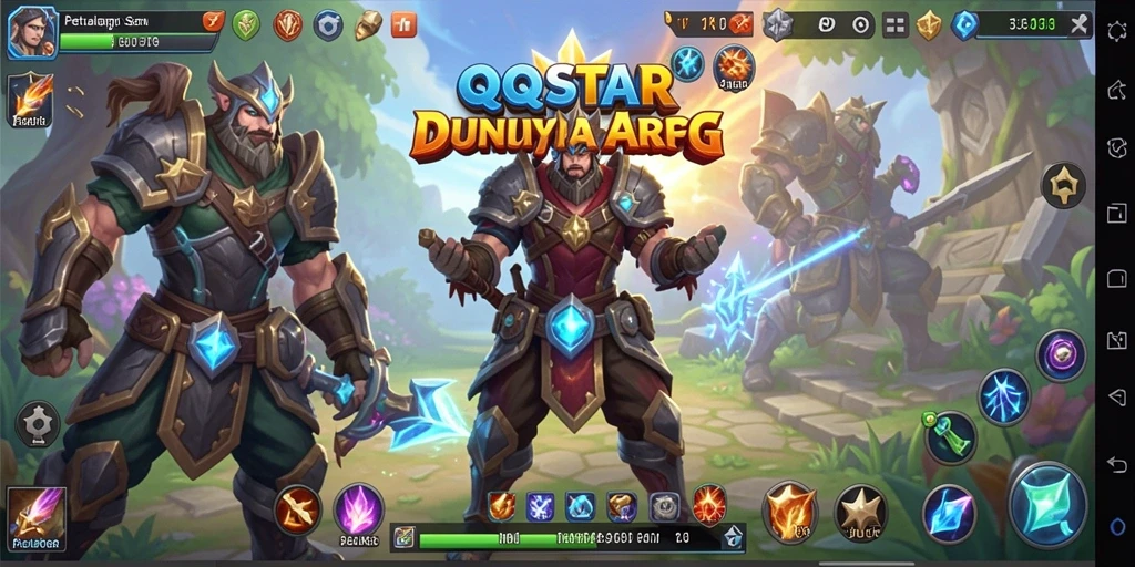 Tampilan gameplay menakjubkan dari QQSTAR di arena pertempuran ARPG.