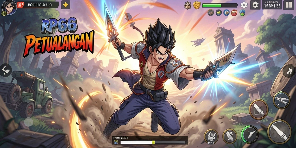 Tampilan gameplay seru dari RP66 dengan karakter anime.