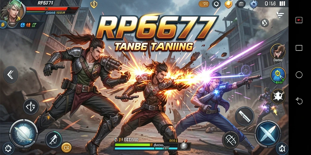 Tampilan gameplay seru dalam RP6677 dengan pertarungan mendebarkan.