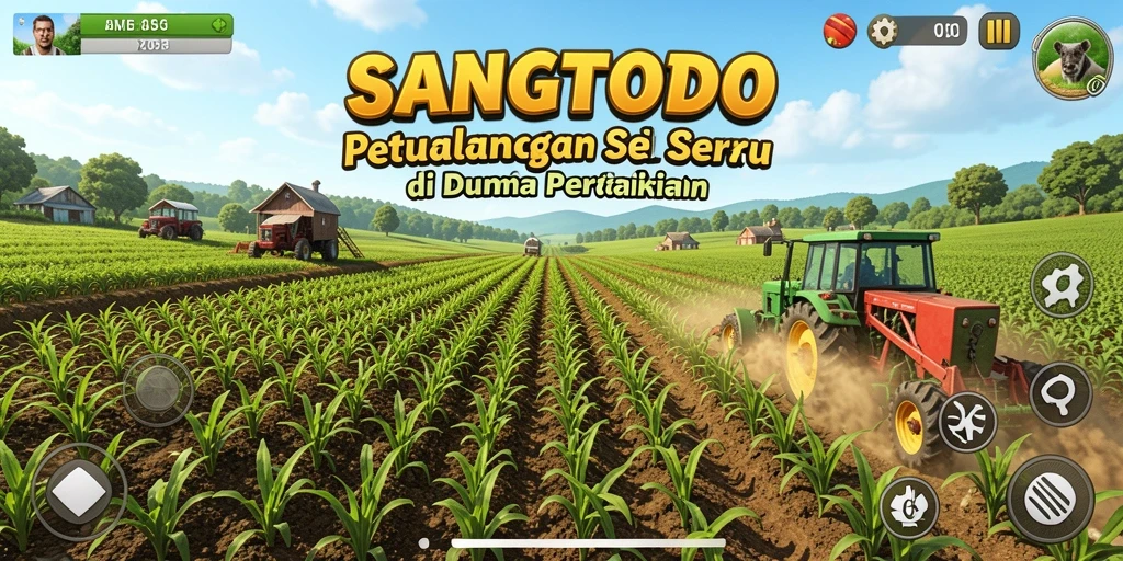 Screenshot gameplay SANGTOTO menunjukkan aktivitas pertanian yang seru.