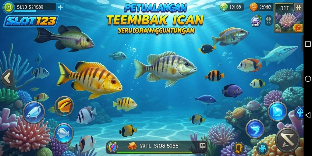 Gameplay menarik Tembak Ikan dengan grafis berwarna-warni.