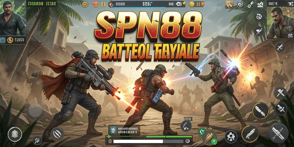 Tangkapan layar SPN88 menampilkan aksi Battle Royale yang mendebarkan.